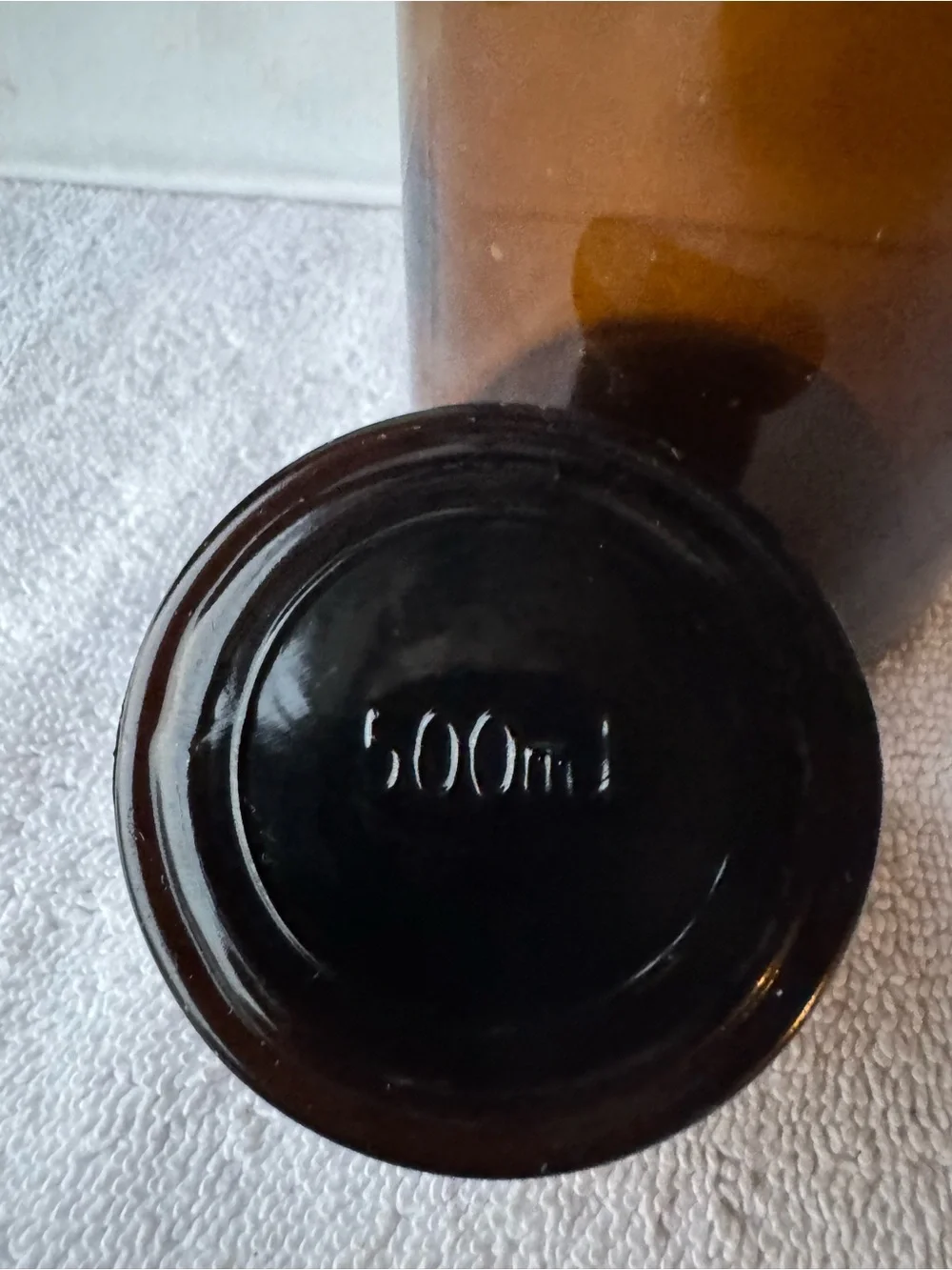 Vintage Amber Glass Apothecary Jar - 550mml
